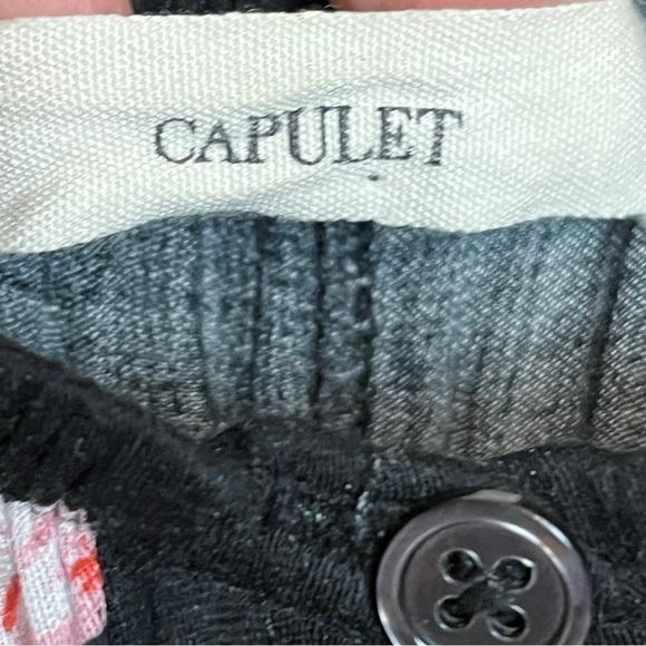 Capulet Gianna Off The Shoulder Floral Cap Sleeve Jumper. Black Pink Size S #997 - Picture 8 of 8